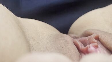 Wet pussy gets an orgasm from the touch of fingers