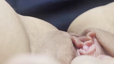 Wet pussy gets an orgasm from the touch of fingers