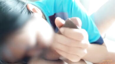 POV Girl FWB Sucking Dick and Cum in Her Hand เพื่อนสาว fwb นัดมาอมควยที่บ้านน้ำแตกคามือ