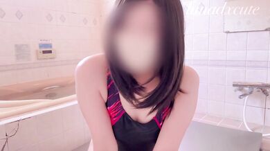 【競泳水着】初めてのローションヌルヌルオナニーようこそひなのお風呂屋さんへ