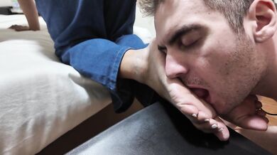 Asian DominaFanta Foot Slave under the desk