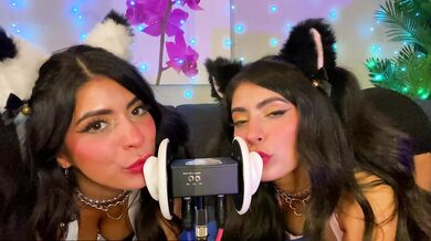 ASMR TWO Cats Flirt and Lick Your Ears with Eye Contact layered sounds - CorneliustheCat ASMR