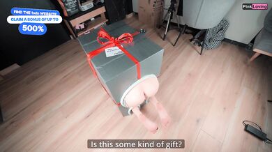 Ass box. A gift with a girl inside. Gloryhole - pinkloving