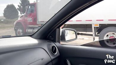 Chubby Latina with big ass gets in the car and offers sex to a stranger
