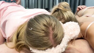 My girlfriend invited her to give me a deep blowjob and lick my ass.