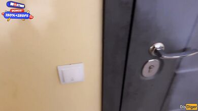 Wife Cheats her Husband in the Entrance and walks on Public with Cum on Face - Cumwalk