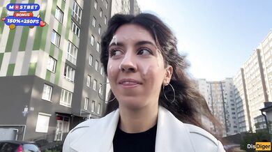 Wife Cheats her Husband in the Entrance and walks on Public with Cum on Face - Cumwalk
