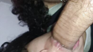 POV blowjob creampie, very close to the sucking with him cumming inside my mouth????‍