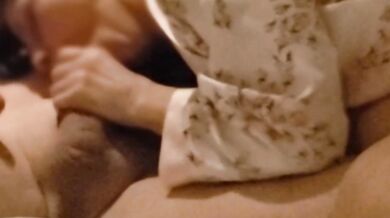 Sensual Kimono Sex! Cumshot On Wife. Dildo Threesome. Real Amateur Couple Homemade.