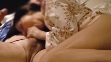 Sensual Kimono Sex! Cumshot On Wife. Dildo Threesome. Real Amateur Couple Homemade.