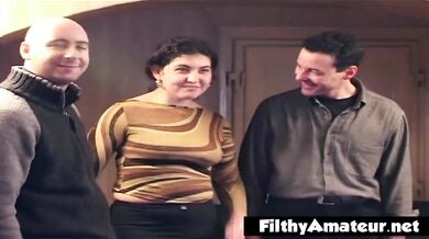 A gangbang as a gift for the divorced milf
