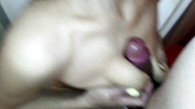 He gives me anal sex, I give him a handjob with my saggy tits. Hot milf