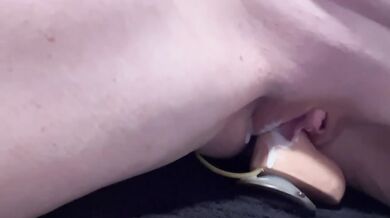Red head takes dildo