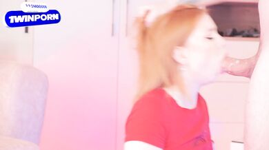 GIANT cumshot! Her face is COMPLETELY covered sperm