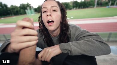 almost caught girl gets facial in public school after lesson - little arden