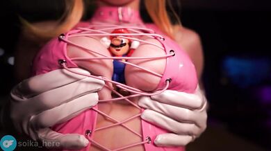 Princess Peach is very grateful to Mario for saving her