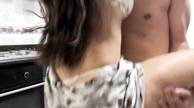 roommate fucks me hard in the kitchen and ends up in my face!!!!