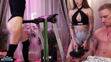 ORGY on sport gym. GROUP SEX! More hot girls, big dicks. SIRENA MILANO