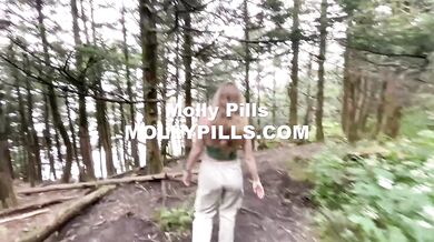 She loves sucking my cock in public places multiple cumshot - Horny Hiking ft Molly Pills - POV 4K