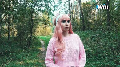 Cute lesbian got lost in the forest and ran into a forester's dick.