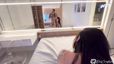 hot brunette gives a blowjob and fucks a lot with her boyfriend with a big dick