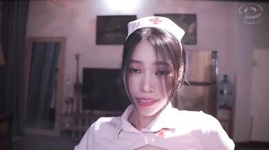 Dressing as Nurse & Patient with my stepbro, fill pussy with cum, squirt, highheels / miuzxc