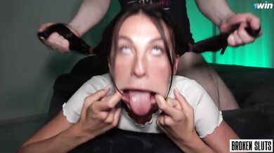 ROUGH THROAT AND PUSSY FUCK MAKES HER CUM - Juicy Alison