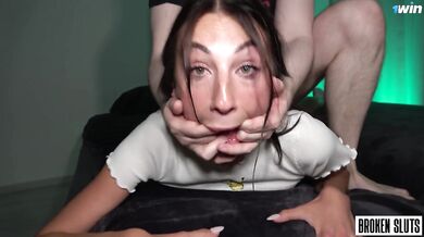 ROUGH THROAT AND PUSSY FUCK MAKES HER CUM - Juicy Alison