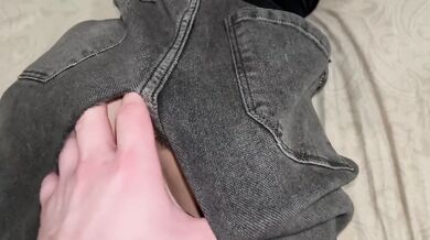 He wouldn't take my jeans off, so he tore them. fucking me