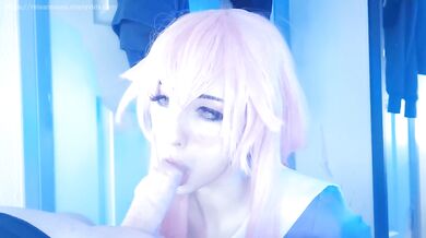 honry yandere girl gives rough blowjob, bounces her big ass in reverse cowgirl, multiple cum on ass