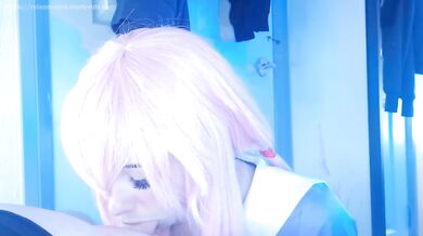honry yandere girl gives rough blowjob, bounces her big ass in reverse cowgirl, multiple cum on ass