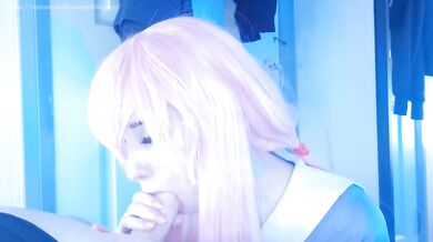 honry yandere girl gives rough blowjob, bounces her big ass in reverse cowgirl, multiple cum on ass