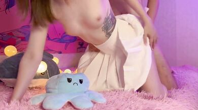 Gentle Girl Caresses My Big Cock