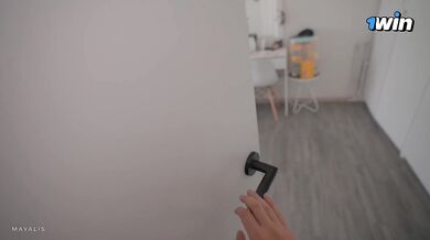 Why are you jerking off on me? Let me help you cum on my chest