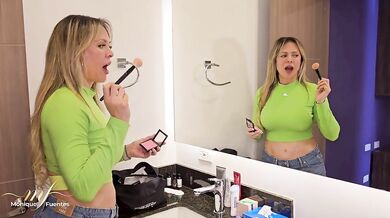 Cuckold husband leaves his Milf neighbor's mouth full of cum - Monique Fuentes and Julian Fit