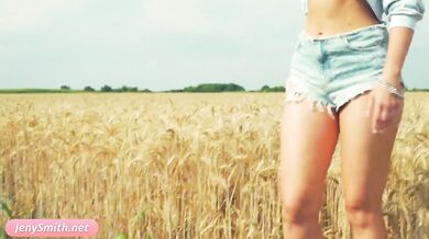Doroga: Jeny Smith solo naked on the road. Teasing you