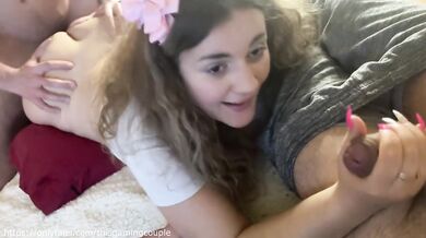 UPS i ALMOST got PREGNANT after my LOVER CREAMPIE ME while my CUCKOLD HUBBY WAITS!!
