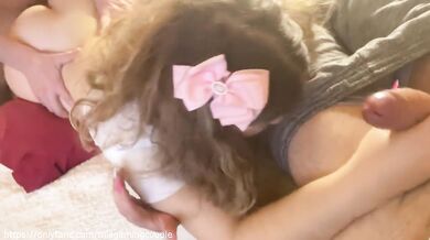 UPS i ALMOST got PREGNANT after my LOVER CREAMPIE ME while my CUCKOLD HUBBY WAITS!!
