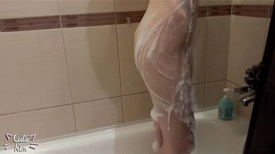 My stepbrother jerked off on me again while I was washing up in the shower