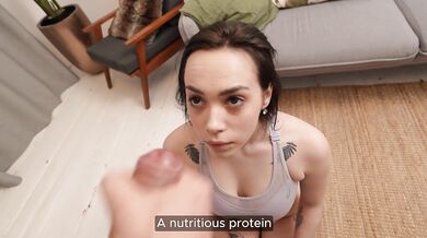 Fit Babe Gets Protein Dosed at the Gym: Hardcore Workout, Flexible Positions, Facial