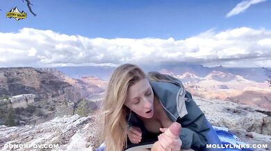 EPIC HIKING FUCKING A BIG BOOTY AMATEUR BLONDE ON TOP OF A CLIFF - Horny Hiking ft Molly Pills POV 4