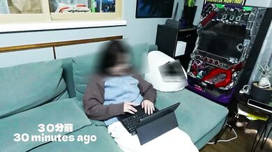 A married woman who can't move after being creampied twice in a row before lunch