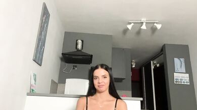 Cum on the face of slender tanned gymnast Sofi Li • Nick Morris