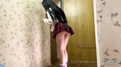 A Whore in School dress takes Daddy’s big Dick in the Ass. DILF