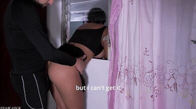 little bellattrix gets stuck and her stepfather helps her