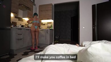 She makes me coffee and a great blowjob this morning