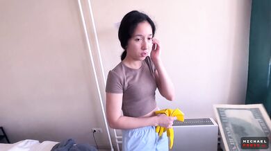 Asian Cleaning Lady Let Me Fuck Her For Money