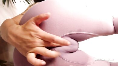 YOGA PANTS SOAKED FROM SQUIRT