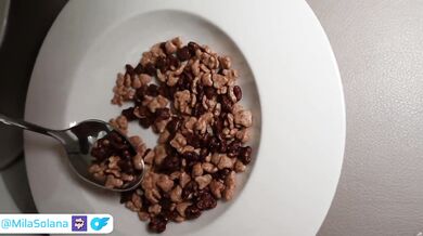 Busty step sister makes him cum on her cereal and eats it!