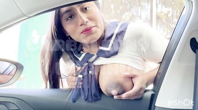 Neighbor take me to school in return I will give her my breakfast lactating tits and a deep blowjob